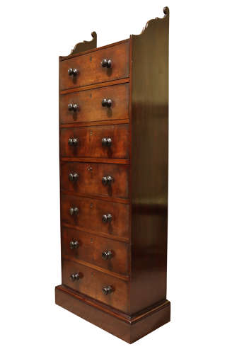 19thc Bank of 7 Drawers
