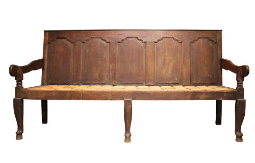 Late 18th Century Oak Settle with Panelled Back – Circa 1780