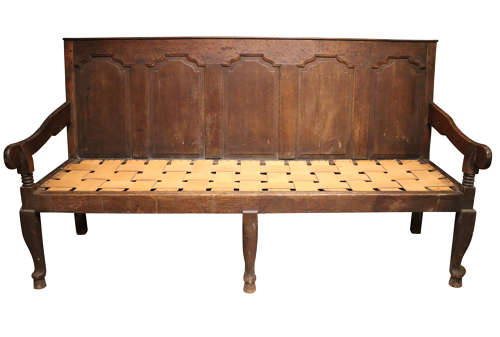 Late 18th Century Oak Settle with Panelled Back – Circa 1780