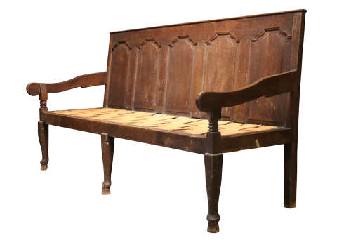 Late 18th Century Oak Settle with Panelled Back – Circa 1780