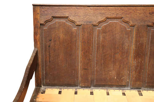 Late 18th Century Oak Settle with Panelled Back – Circa 1780