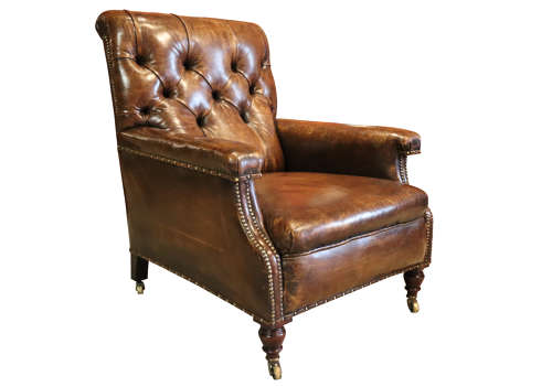 A Leather Armchair by Shoolbred