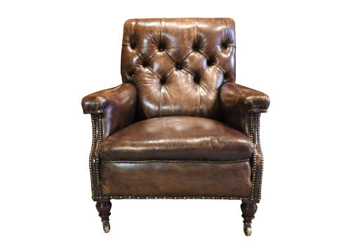 A Leather Armchair by Shoolbred