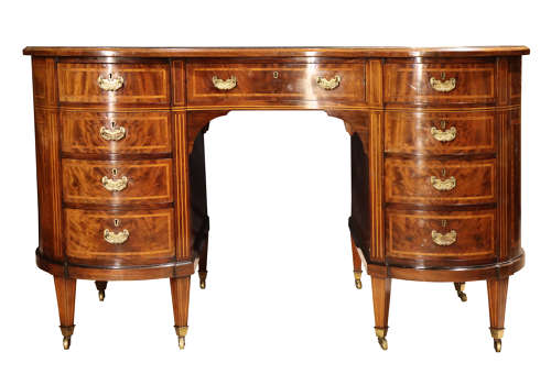 19thc Mahogany Kidney Shaped Desk