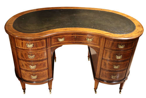 19thc Mahogany Kidney Shaped Desk