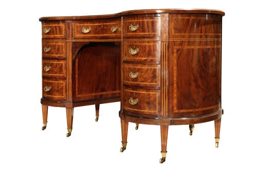 19thc Mahogany Kidney Shaped Desk
