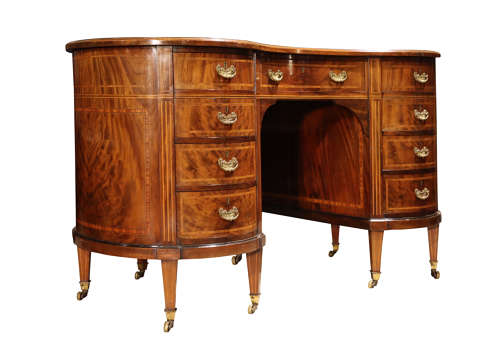 19thc Mahogany Kidney Shaped Desk