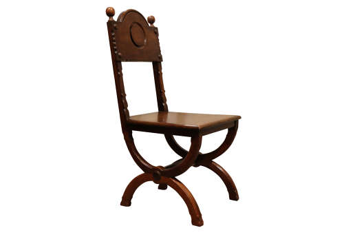 Pair of oak Gothic Revival Hall Chairs