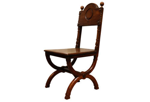 Pair of oak Gothic Revival Hall Chairs