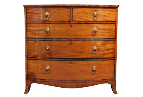 Fine Regency Mahogany Bowfronted Chest of Drawers