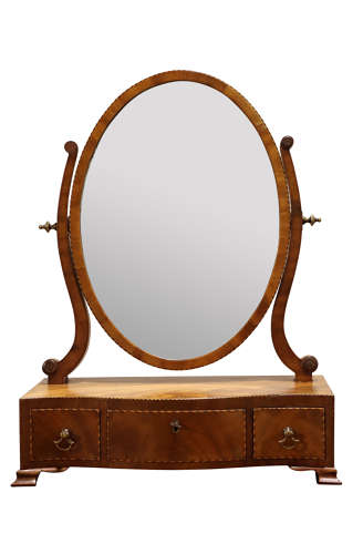 A Small Mahogany Dressing Table Mirror