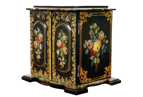 An exquisite papier mache casket