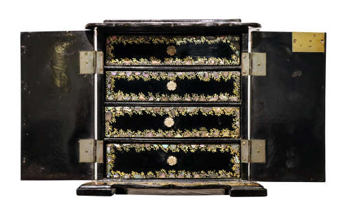 An exquisite papier mache casket