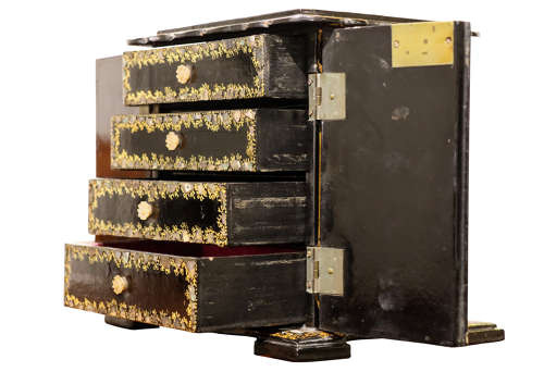 An exquisite papier mache casket