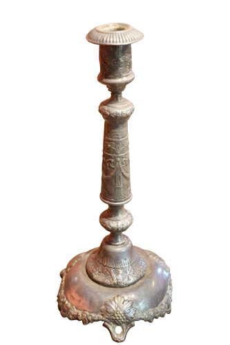 A Pair of Polish Pewter Candlesticks