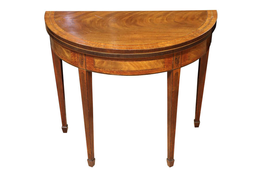 Georgian Satinwood Foldover Card Table