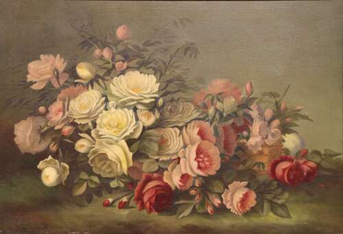 Still Life Study of Flowers - L. Wilford