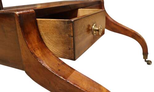 19thc Small Mahogany Cheval Mirror