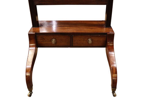 19thc Small Mahogany Cheval Mirror