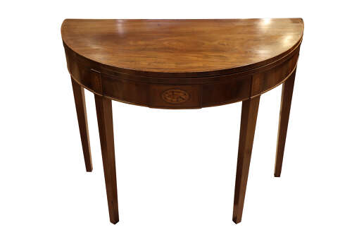 George III Mahogany Demi-Lune Tea Table