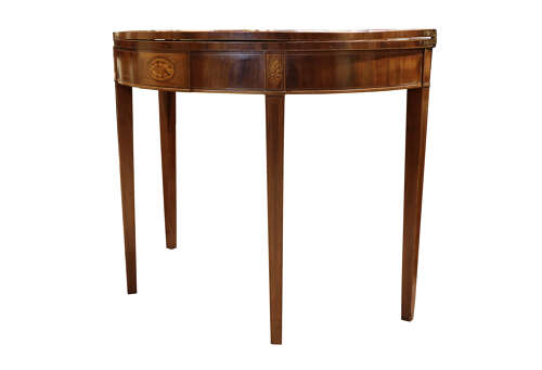 George III Mahogany Demi-Lune Tea Table