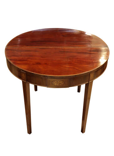 George III Mahogany Demi-Lune Tea Table