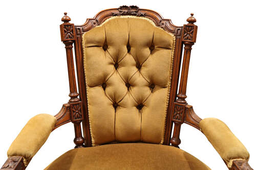 Gentlemans Victorian Open Arm Chair