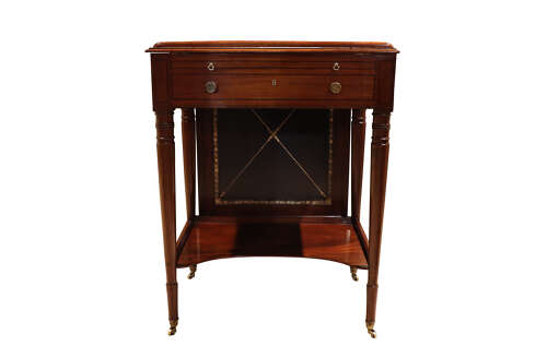 Regency Mahogany & Ebony Inlaid Ladies Writing Table