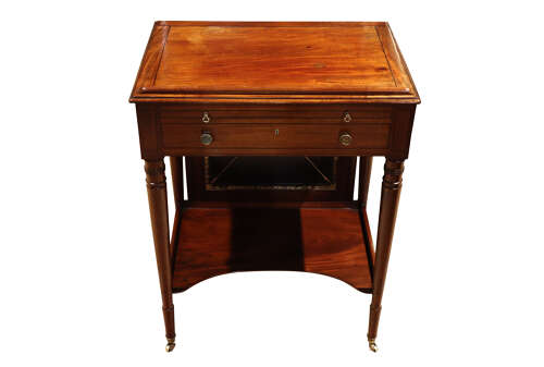 Regency Mahogany & Ebony Inlaid Ladies Writing Table