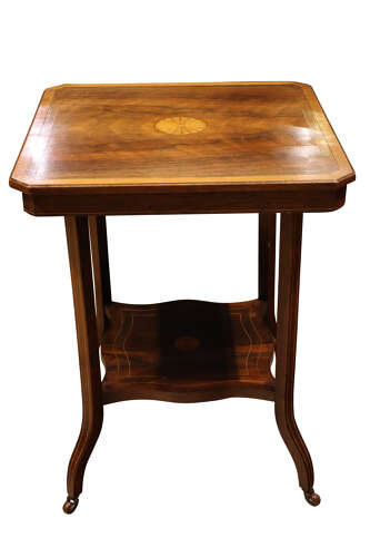 Edwardian Rosewood Square Occasional Table
