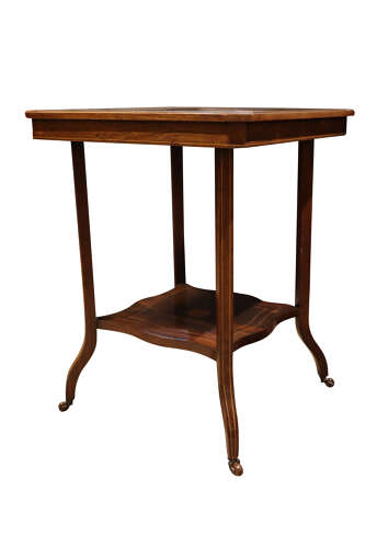 Edwardian Rosewood Square Occasional Table