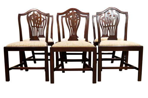 Set of 6 Hepplewhite Style Dining Chairs