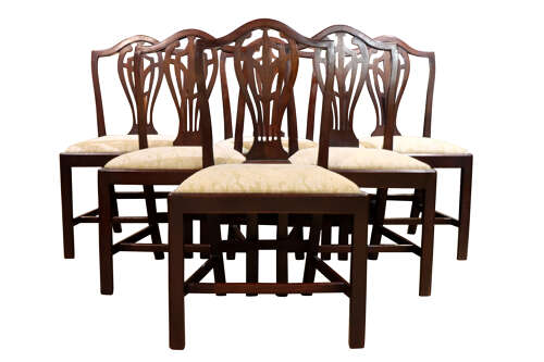 Set of 6 Hepplewhite Style Dining Chairs