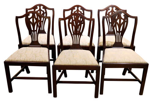 Set of 6 Hepplewhite Style Dining Chairs