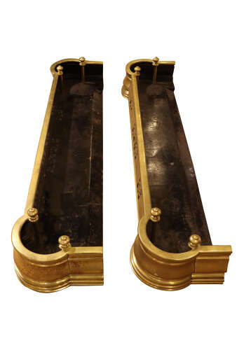 Pair of Late Victorian Brass Kerb Fenders