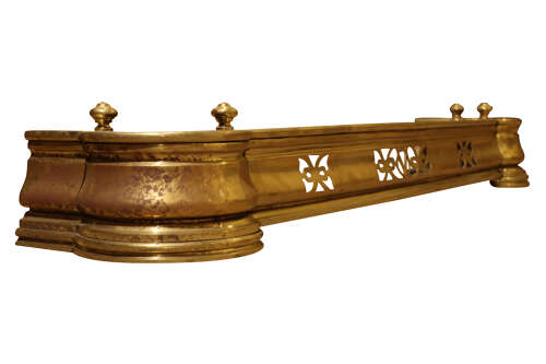 Pair of Late Victorian Brass Kerb Fenders