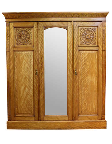 Satinbirch Compactum Wardrobe 19thc