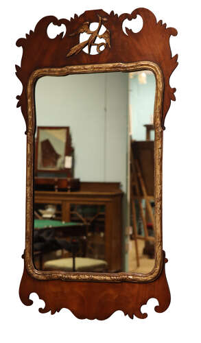 19thc Mahogany Wall Mirror