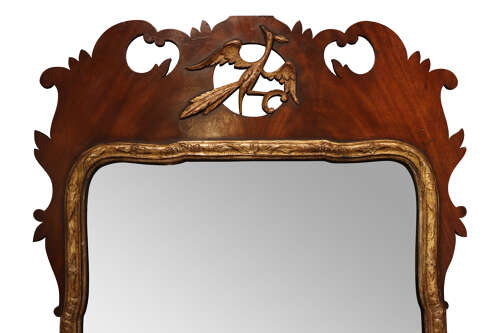 19thc Mahogany Wall Mirror