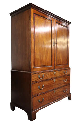 George III Mahogany Linen Press