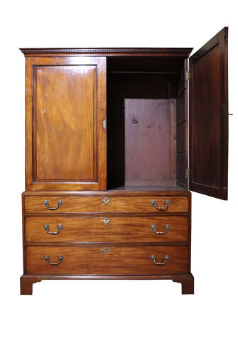 George III Mahogany Linen Press