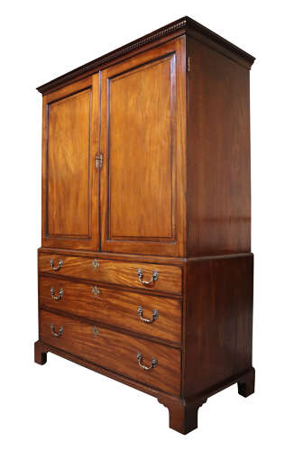 George III Mahogany Linen Press