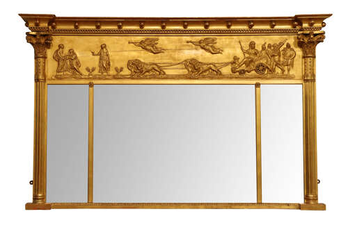 18thc Gilt Overmantel Mirror