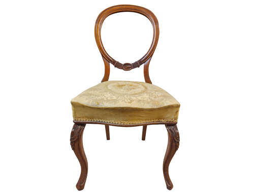 Set of Four Victorian Walnut Balloon Back Chairs
