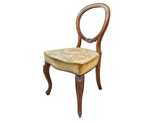 Set of Four Victorian Walnut Balloon Back Chairs