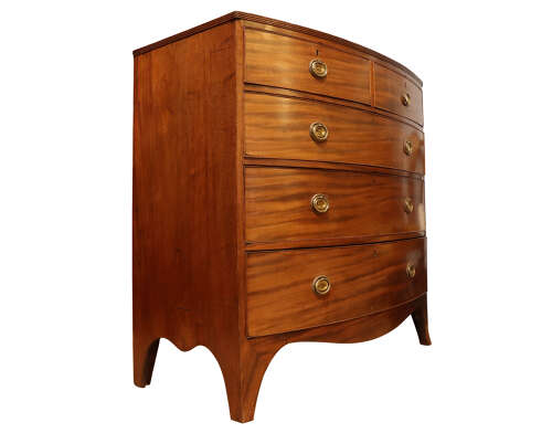 Antique Mahogany Bowfront Chest of Drawers – Victorian, circa 1860