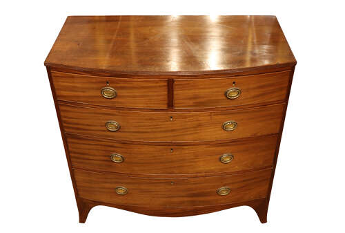 Antique Mahogany Bowfront Chest of Drawers – Victorian, circa 1860