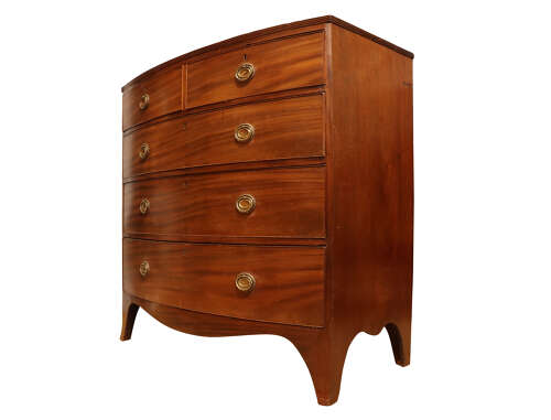 Antique Mahogany Bowfront Chest of Drawers – Victorian, circa 1860
