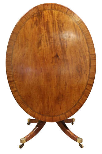 Mahogany Oval Tilt Top Dining Table