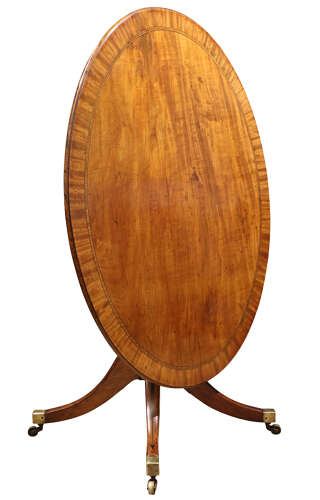 Mahogany Oval Tilt Top Dining Table